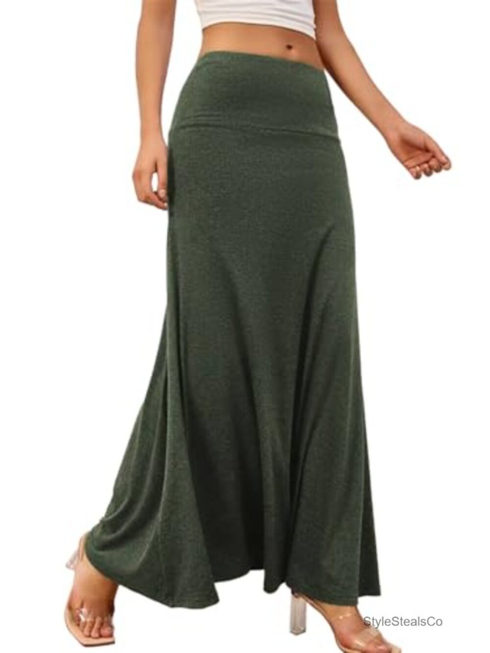 SEAFORM Women's Maxi Skirt - High Waist Bodycon Casual Formal